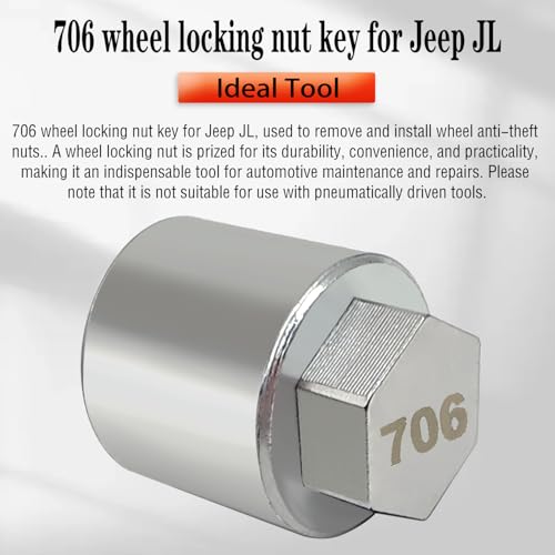 JL 706 for 27mm Nuts, Wheel Locking Nut Key for Jeep (JL) Dodge - size: 706