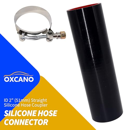 2" ID (51mm) Straight Silicone Hose Coupler 8" Long, 5mm Thick - size: ID 2" (51mm) Straight