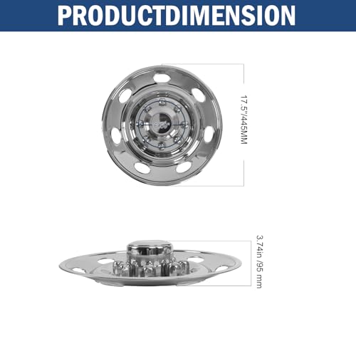 hightall 16 Wheel Simulators, Stainless Steel Trailer Hubcaps,Polished Surface,Bolts On Wheel Cover Set Compatible with Single Wheel Tandem Trailer 16In 8Lug 7 Oval Hh Dotliner - size: 16"For Single Wheel Tandem Trailer 16In 8Lug 7Oval