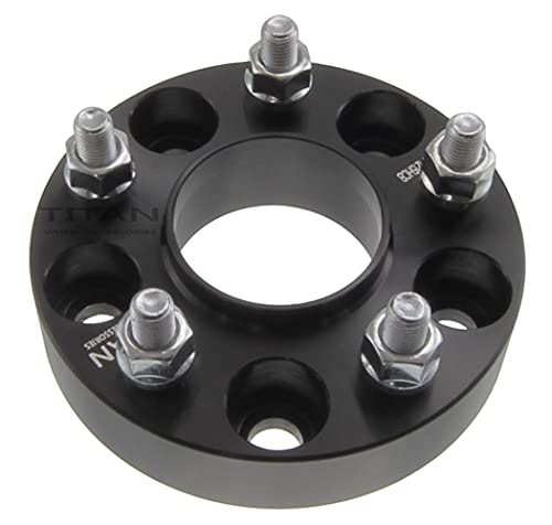 1.25 Inch Hub Centric Wheel Spacer Compatible with Mitsubishi Lancer Eclipse & Outlander - 5x114.3 (5x4.5) Bolt Pattern, 67.1mm Hub Bore, 12x1.5 Studs, 6061-T6 Billet Aluminum, Black - Set of 4 - size: 1.25 Inch Hubcentric Wheel Spacers, style: 4x Wheel S