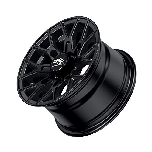 RockTrix RT104 12x7 ATV UTV Wheel 4x156 4+3 Offset, Matte Black, 1pc Single - size: 12x7 (4+3)