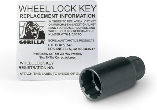 Gorilla Automotive 71631NBC Acorn Black Chrome Wheel Locks (12mm x 1.50 Thread Size) Pack of 4 - size: 12mm x 1.50