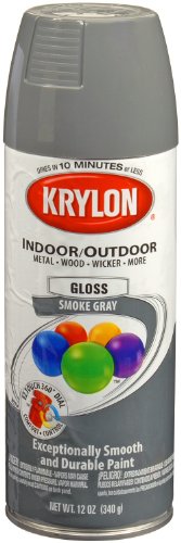 Krylon K05160807 ColorMaster Paint + Primer, Gloss, Smoke Gray, 12 oz. - color: Smoke Gray, size: 12 Ounce (Pack of 1), style: Gloss