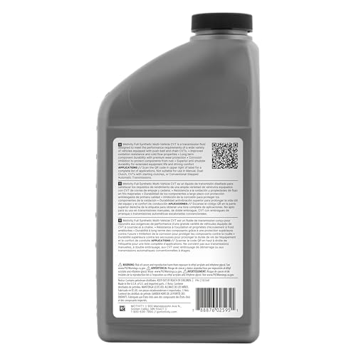 Full Synthetic Multi-Vehicle Continuously Variable Transmission Fluid - 6 Pack of 1 Quart Bottles