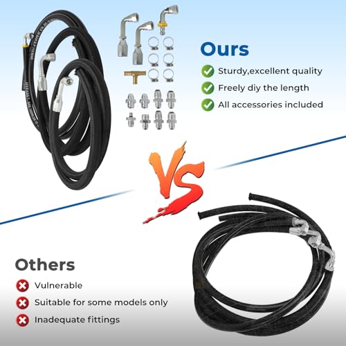 Motoparty Steering Hose Hookup Kit for Hydroboost Power Brake Booster