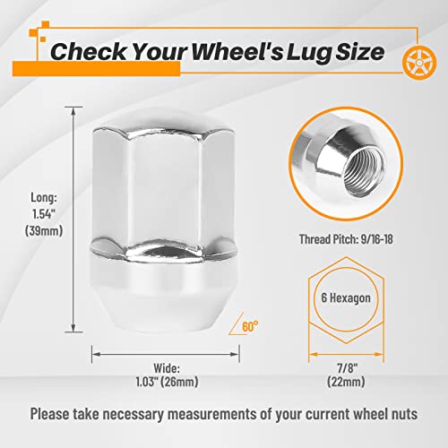 MIKKUPPA 9/16-18 Wheel Lug Nuts 20PCS, Replacement for Dodge Factory Wheels - color: Silver, size: 20PCS - For 2002-2011 Ram 1500