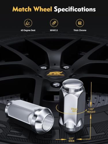 MIKKUPPA M14x1.5 Lug Nuts 24pcs Replacement for Chevy GMC Aftermarket Wheel - color: Silver, size: M14x1.5 (24PCS)