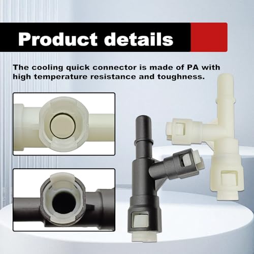 Pleoos 2PCS Car Heater Inlet Hose Fitting 15055343 Heater Inlet Hose Connector Tee Compatible with 00-14 GMC Yukon Sierra Chevy Tahoe Suburban Cadillac Escalade (Black & White)