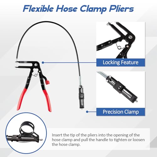 9PCS Hose Clamp Pliers Set, Hose Clamp Removal Tool for Automotive