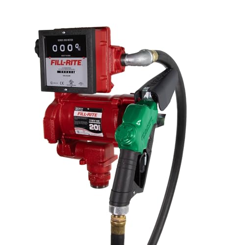 Fill-Rite FR711VA 115V 20 GPM Fuel Transfer Pump with Mechanical Gallon Meter Package - Heavy-Duty Electric Pump with High Flow Rate and Durable Construction - size: 1 1/4" Inlet - 1" Outlet, style: 115V Gal. Meter & Auto Nozzle