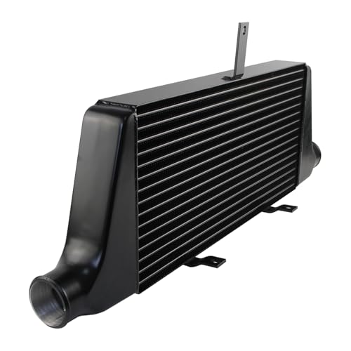 Front Mount Intercooler Kit Tube & Fin Aluminum Turbo Intercooler Compatible with Toyota Chaser Cresta Mark II JZX90 JZX100 1992-2001 1JZ-GTE 2.5L Turbo Type 24E Black