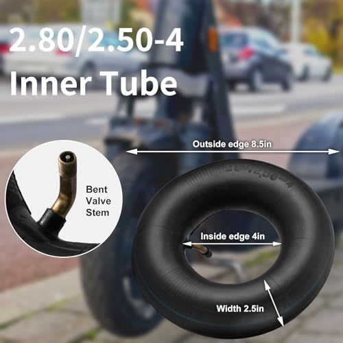 SPORTYOUTH 2.80/2.50-4" Inner Tubes with TR-87 Bent Valve Stem, 2 Pack - size: 2.80/2.50-4