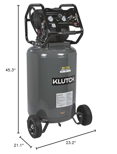 Klutch 29-Gallon Air Compressor, 2.5 HP, 120V, 175 PSI, 5.1 CFM at 90 PSI - size: 29 Gallon