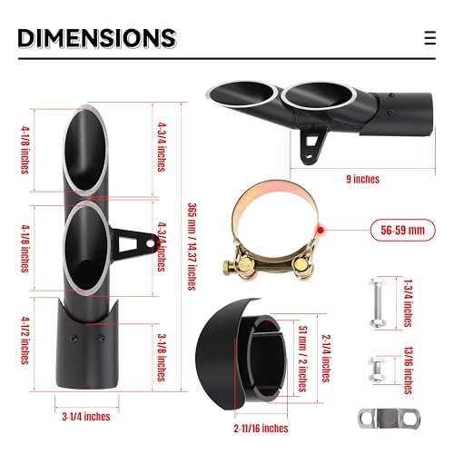 Motorcycle Exhaust Tips for Kawasaki Ninja Z650 ZX6R 38mm or 51mm Muffler