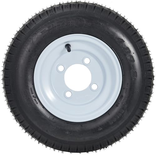 Garvee 2 Pack 4.80-8 4.80x8 480-8 Trailer Tires with 8 inch Rims, 4 Lug on 4 inch, Center Bore 2.85 inch, Multi-Function Utility Trailer Tire for Travel/Landscape/Cargo/Boat/Horse/Farm/Lawn Mower - size: 4.80-8, style: 4 lug on 4"