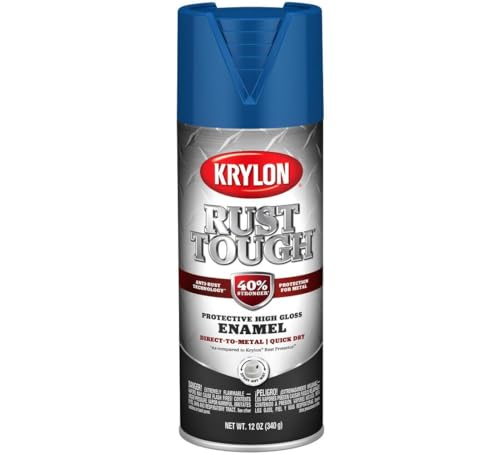 Krylon K09225007 'Rust Tough' True Blue Rust Preventive Enamel - 12 oz. Aerosol - color: True Blue, size: 12 Ounce (Pack of 1)