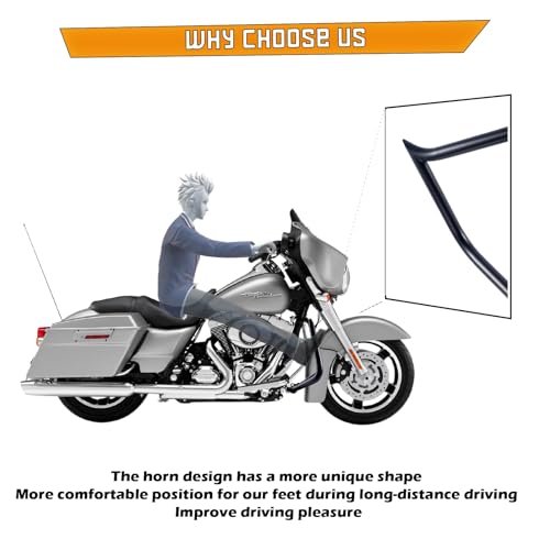 Kinglemc Crash Bar Engine Guard for Harley Touring(Black) - color: Black-Updated