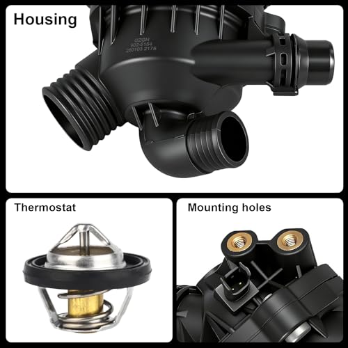 Engine Coolant Thermostat Housing Assembly Compatible with BMW E70 X5 2007-2010 E71/E72 X6 2008-2010 3.0L,Replaces#11537550172 902-5154 - size: 902-5154