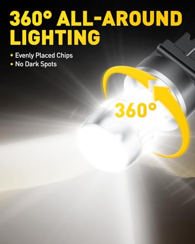 AUXITO 3157 LED Bulb White Reverse Lights, Super Bright 3156 3056 3057 4157 3047 4057 3457 4114 LED Bulb with Projector for Backup Reverse DRL Signal Parking Brake Tail Lights, Pack of 2 - color: White, size: 3157