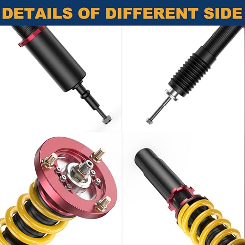 KUIPERAUTO Lowering Coilovers Struts Compatible for 2006-2013 BMW 3-Series 325i 328i 335i E90 E91 E92 Front & Rear Shocks Adjustable Height Suspension Coil Spring Strut — RWD Only (Set of 4)(Yellow) - size: 2006-2013 BMW