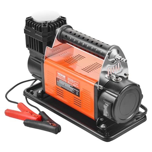 VEVOR 12V Heavy Duty Air Compressor - with Digital Pressure Gauge Tire Inflator Kit, 7.06 CFM Portable Tire Inflator, 150PSI Offroad Air Pump with Adapters for Trucks Car SUV 4 x 4 Vehicle RV - style: 7.06CFM with Digital