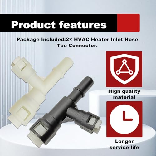 Pleoos 2PCS Car Heater Inlet Hose Fitting 15055343 Heater Inlet Hose Connector Tee Compatible with 00-14 GMC Yukon Sierra Chevy Tahoe Suburban Cadillac Escalade (Black & White)