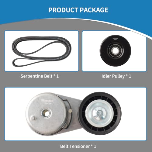 38416 Engine Belt Tensioner Serpentine Belt Drive Idler Pulley Kit - size: 90K-38416