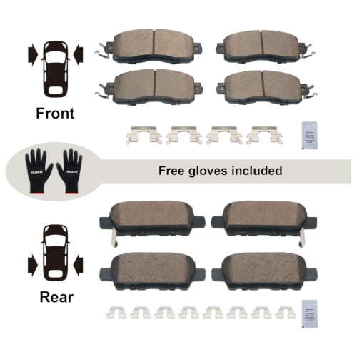 HUSCH Front & Rear Ceramic Brake Pads Fit For Nissan Altima, For LEAF - size: D1650+D905