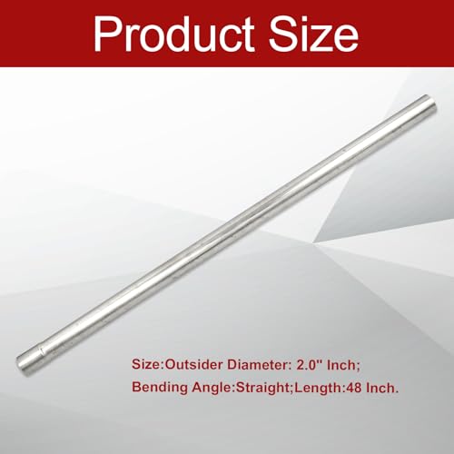 409 Steel 2'' Inch OD Straight Exhaust Pipe Mandrel Tubing Pipe - size: 2.0 Inch