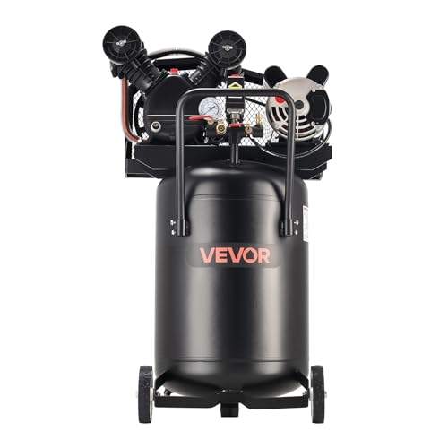 VEVOR 20 Gallons Air Compressor, 2HP 6.5SCFM at 90PSI, Max 135PSI Pressure Oil-Lubricated Air Compressor Tank,Portable on Wheels for Auto Repair,Tire Inflation,Spray Painting,Woodwork Nailing,120V - size: 20 Gallon 135 PSI