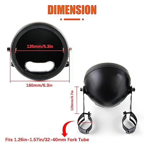 SKTYANTS 5 3/4" 5.75 Inch Motorcycle Headlight Housing Bucket Mount (Black)