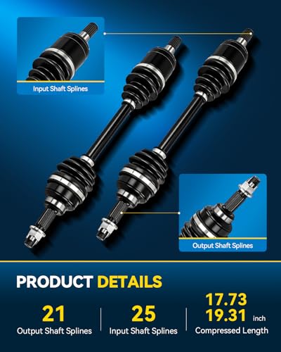 PHILTOP Front CV Axle Shaft Fit for TRX450FE FourTrax Foreman ES - size: 17.7in 19.3in
