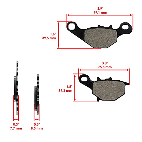 Caltric Front Brake Pads and Rear Brake Shoes Compatible with Suzuki DR-Z125L DRZ125L 2003-2019