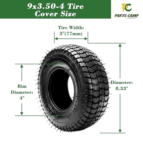 Parts Camp 9x3.50-4 Tire and Inner Tube Set, 9x3-1/2 Interchangeable 2 Pack - size: 9x3.50-4