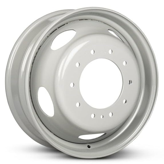 19.5x6 in Steel Wheel Rim 10 Lug 225mm 136mm Offset 170.1mm CB| Powder-Coated White finish Fits 2005-2025 Ford F-550 | New OEM Replacement | 50341015DA - size: 19.5x6 - OEM Replacement - White