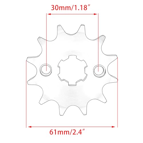 428-14T 17mm Motorcycle Front Engine Sprocket Whit Chain Links Kit Replacment for 50cc 70cc 110cc 125cc 150cc Dirt Pit Mini Pocket Bike ATV 4 Wheeler Moped Go Kart - size: 14T