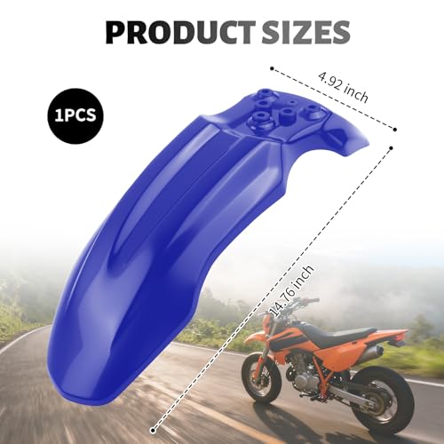 Professional Motorcycle Front Fenders,Durable Mud Guard Compatible with CRF50 Fronts Fender/125CC Pit PRO Trail Dirt Bikes,Plastic Motorcycles Fender as Motorcycle Accessories (Blue) - color: Blue