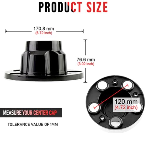 RTRHINOTUNING 4PCS 6 3/4" Wheel Center Caps 5 Lug for 15" Rally Wheel Jimmy 10 Van 20 Van Suburban 15649145 560-1095 Black Hub Caps - color: Black