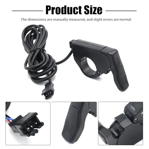 7/8'' 22mm Ebike Thumb Throttle, Electric Scooter Throttle, Electric Throttle Thumb Throttle, Left/Right Hand Thumb Throttle for 36V 48V 60V 72V Electric E-Bikes (SM Plug)