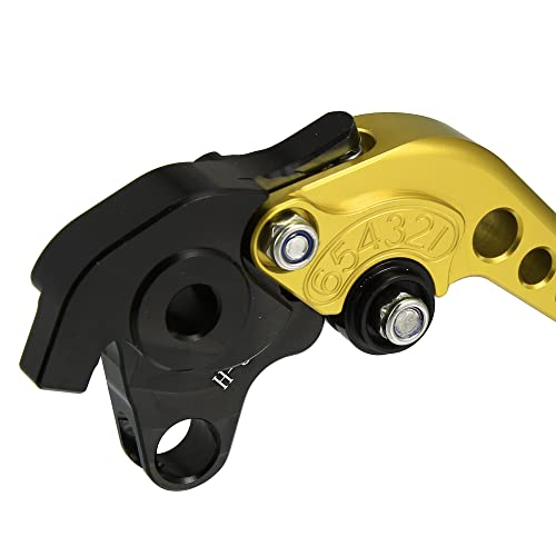 X AUTOHAUX Brake Clutch Levers Adjustable Folding CNC for Honda CBR1000RR - color: Gold Tone