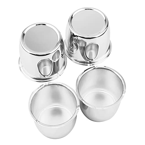 4Pcs 2.64" OD 2.4" H Push Through Trailer Wheel Center Cap for Rim - color: Chrome, size: 2.64" Hub 2.4" H