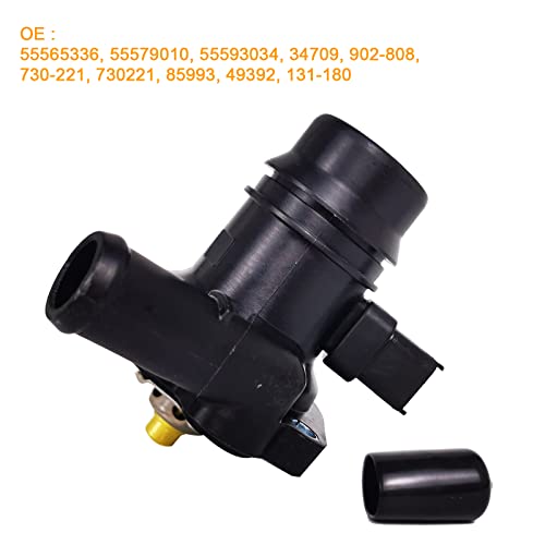 Engine Coolant Thermostat Housing Assembly, Compatible with Buick Encore 2013-2020 Chevy Cruze 2011-2016 OE 55579010 25200455 131-180 - color: Black-New
