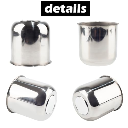 4Pcs 4.25" OD 4.29" H Trailer Wheel Center Caps with Removable Top - color: Mirror Polished, size: 4.25" OD 4.29" H