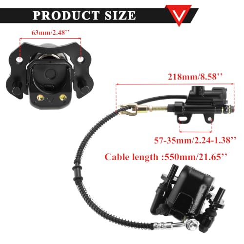 PRO BAT Rear Foot Brake Master Cylinder Caliper Assembly - color: black
