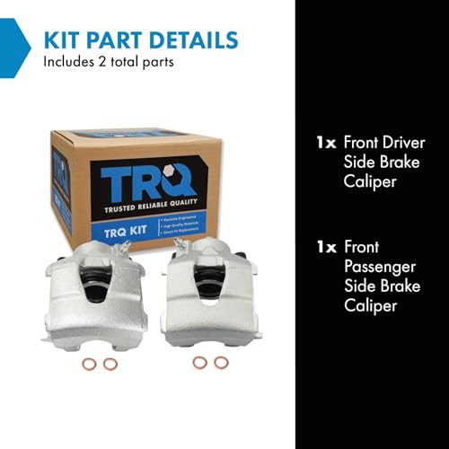 TRQ Front Driver and Passenger Side Brake Caliper Set 2 Piece Hardware - style: CLA34806
