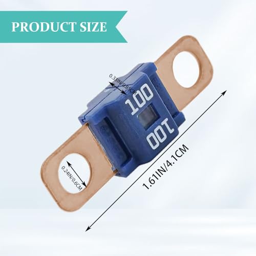 3PCS AMI/Midi Fuse, High Current 100A, Bolt-on Fuse Universal for Cars, Trucks, Construction Vehicles, Agricultural Machinery, Caravans, Passenger Cars, Electrocar Golf Cart (100A) - color: 100A