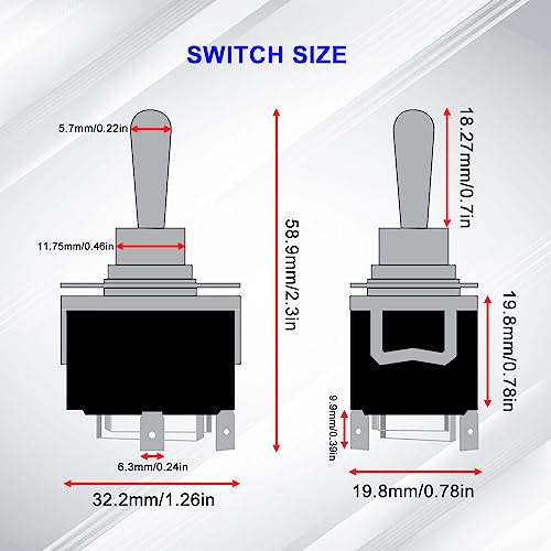 weideer Momentary Reverse Polarity Switch 12V 30A Motor Control RV Jack Switch DPDT 4 Pin (ON)-Off-(ON) Toggle Switch with Waterproof Cap Wires - color: BK-Toggle Switch-4pin, size: Momentary