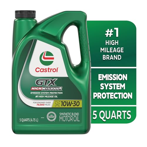 Castrol GTX High Mileage 10W-30 Synthetic Blend Motor Oil, 5 Quarts (Pack of 3) - size: 5 Quarts (Pack of 3)