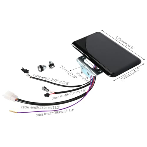 48V 60V 64V 72V Electric Bike LCD Display Speedometer Multifunction Meter Control Panel Screen for E Bike Scooter Go Kart ATV Quad Drift Trike Battery Indicator KMH Only