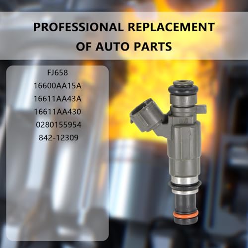 Set of 1 Fuel Injectors - Compatible with Subaru Forester Impreza Baja Legacy Outback 2002-2006 2.5L H4 - Replaces FJ658 16600AA15A 0280155954 - color: Set of 1, size: FJ658